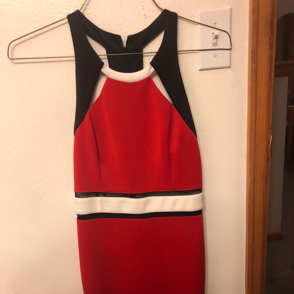 GUESS sophisticated, high necked red dress
